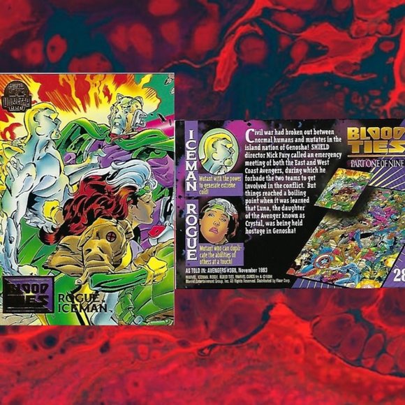 1994 Marvel Trading Cards - Blood Ties Full Set of 9 - Picture 3 of 11